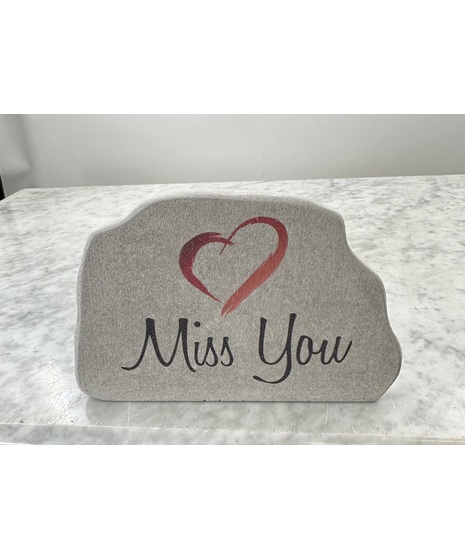 miss you garden stone featuring heart motif 