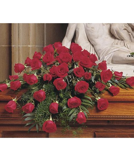 Casket Spray of Red Roses